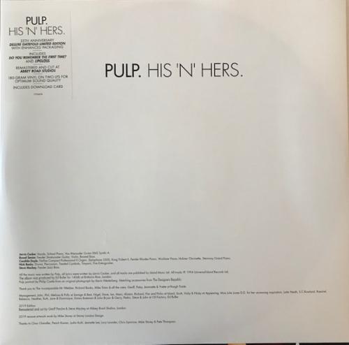 Виниловая пластинка Pulp, His 'n' Hers