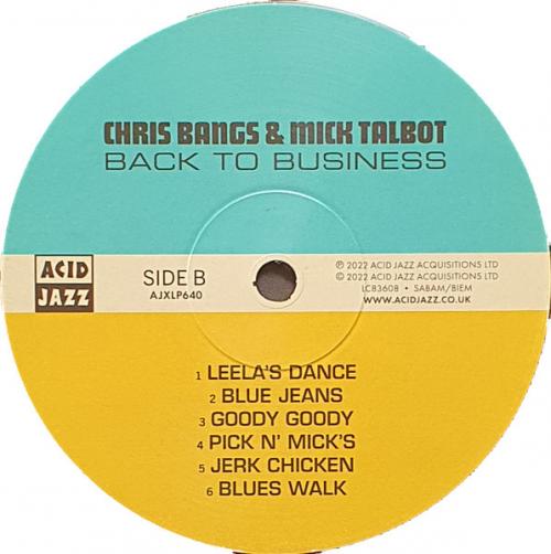 Виниловая пластинка Chris Bangs; Talbot, Mick - Back To Business (Black Vinyl LP)
