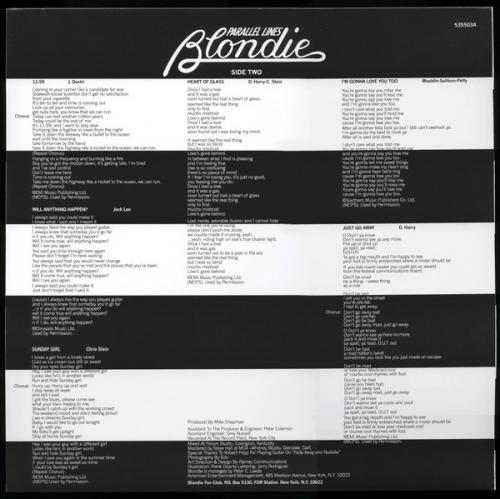 Виниловая пластинка Blondie, Parallel Lines