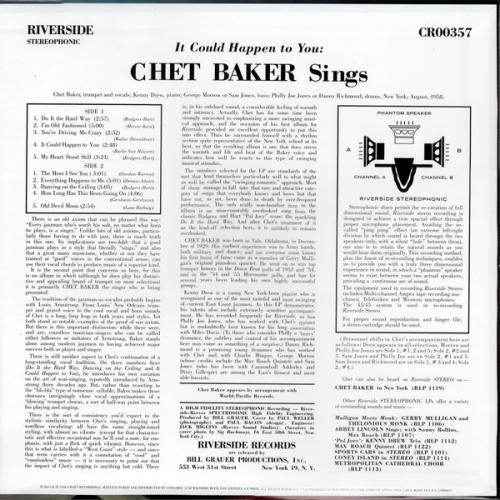 Виниловая пластинка Chet Baker - Chet Baker Sings: It Could Happen To You