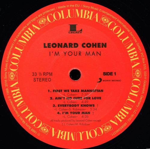 Виниловая пластинка Leonard Cohen I'M YOUR MAN