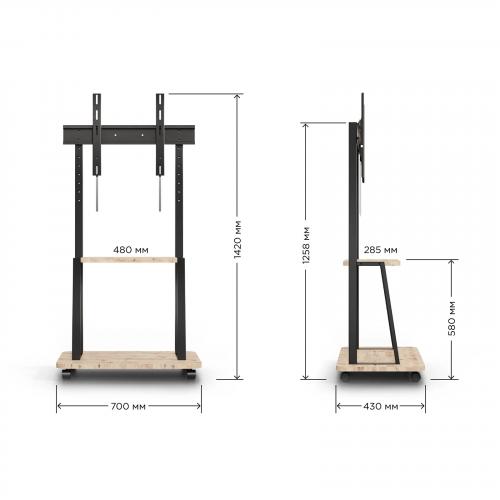 Стойка для телевизора Holder PR-108 черная/дуб