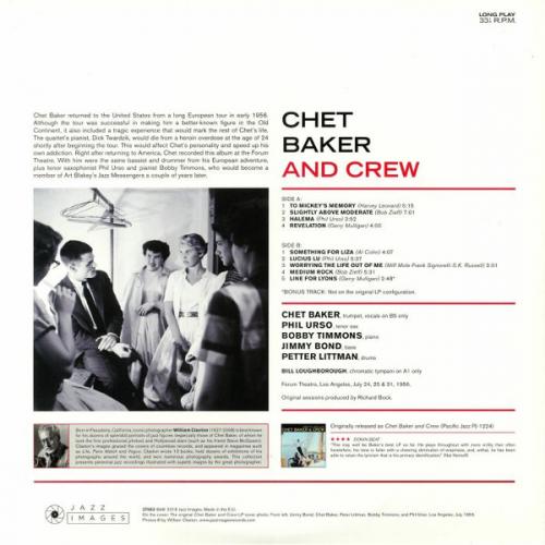 Виниловая пластинка Chet Baker - Chet Baker And Crew (Black Vinyl LP)