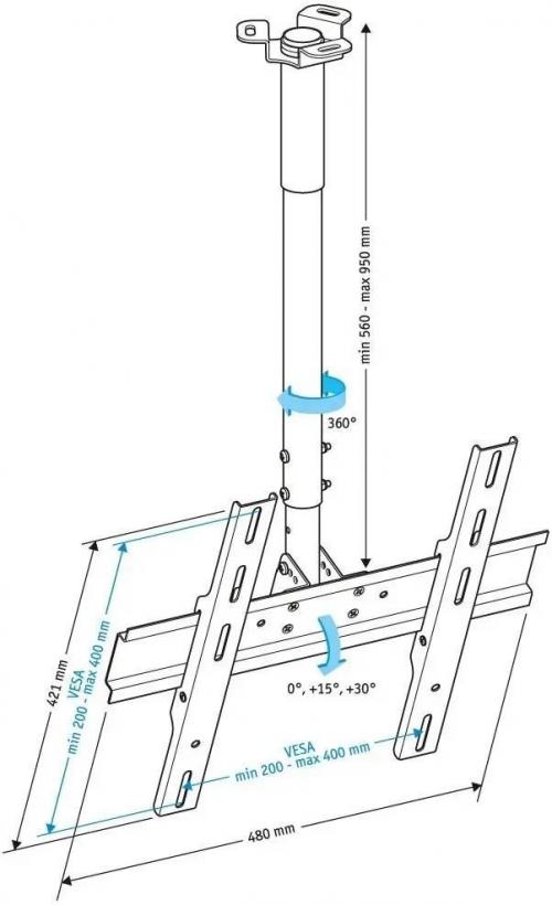 Кронштейн для телевизора Holder PR-101-B черный