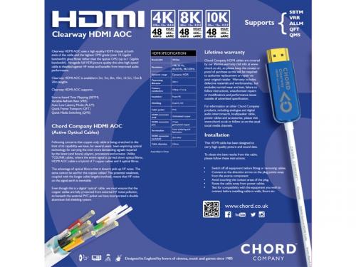 HDMI кабель Chord Company Clearway HDMI AOC 8k (48Gbps) 10m