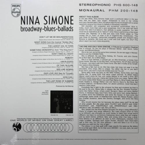 Виниловая пластинка Simone, Nina, Broadway, Blues, Ballads