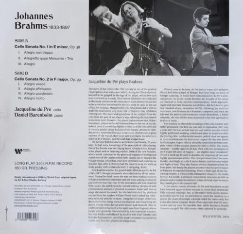 Виниловая пластинка Barenboim, Daniel; Du Pre, Jacqueline - Brahms: The Two Sonatas For Cello And Piano (Black Vinyl LP)