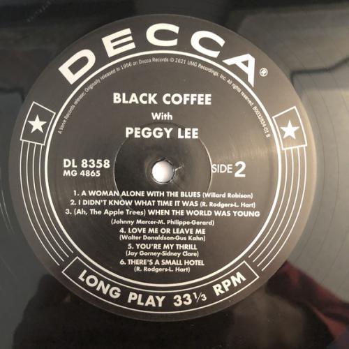 Виниловая пластинка Peggy Lee - Black Coffee (ACOUSTIC SOUNDS)