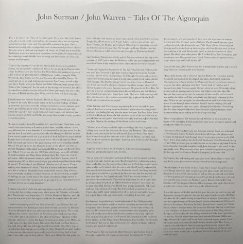 Виниловая пластинка Surman, John; Warren, John - Tales Of The Algonquin (Black Vinyl LP)
