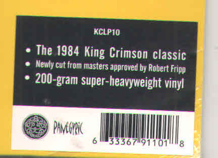 Виниловая пластинка King Crimson — THREE OF A PERFECT PAIR (200 GR. VINYL) (LP)