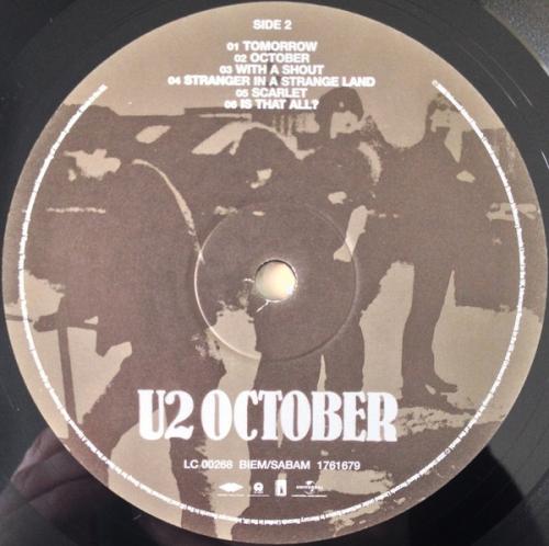 Виниловая пластинка U2, October (Remastered heavy vinyl)