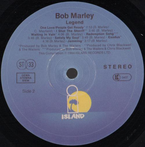 Виниловая пластинка Bob Marley, Legend