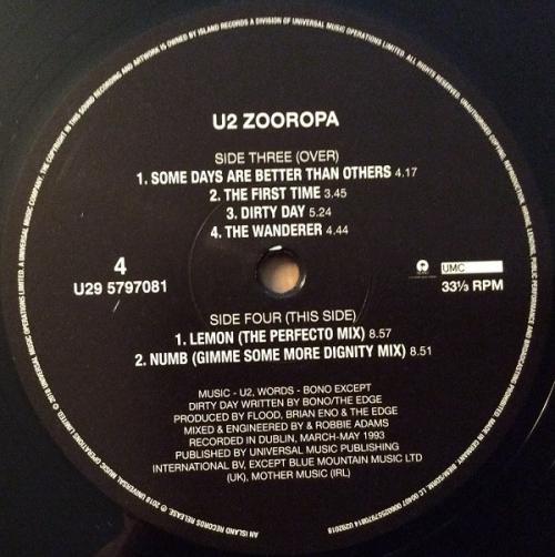 Виниловая пластинка U2, Zooropa