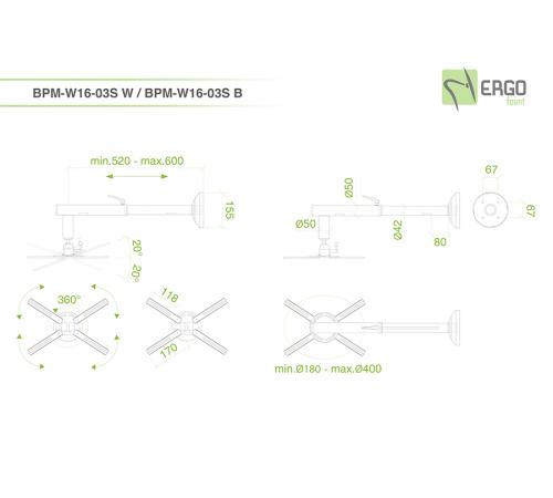 Крепеж для проектора ErgoFount BPM-W16-03S W