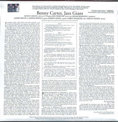 Виниловая пластинка Benny Carter - Jazz Giant (Acoustic Sound) (Black Vinyl LP)