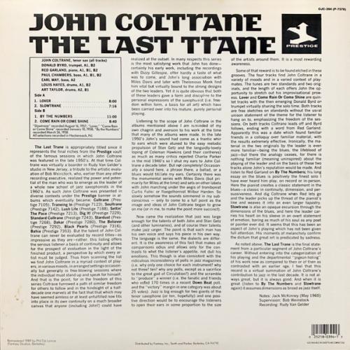 Виниловая пластинка John Coltrane - The Last Trane (Black Vinyl LP)