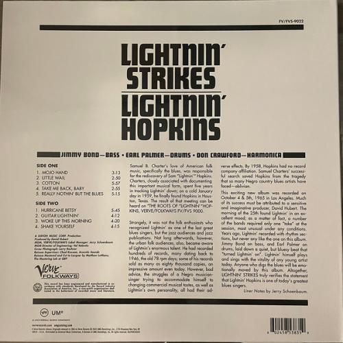 Виниловая пластинка Lightnin Hopkins -  Lightnin' Strikes (Analogue, Acoustic Sounds) (Black Vinyl LP)