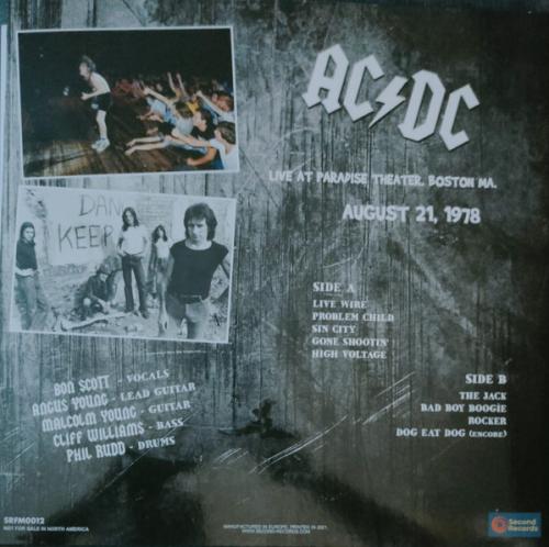Виниловая пластинка AC/DC - Live At Paradise Theater In Boston 21th August 1978 (180 Gram Coloured Vinyl LP)