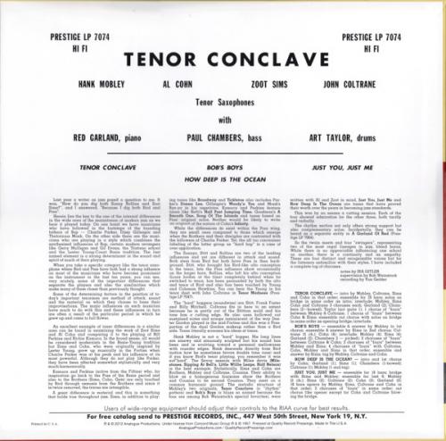 Виниловая пластинка The Prestige All Stars - Tenor Conclave (Analogue) (Black Vinyl LP)