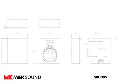 Настенная акустика M&K D95 Black Satin/Black Cloth