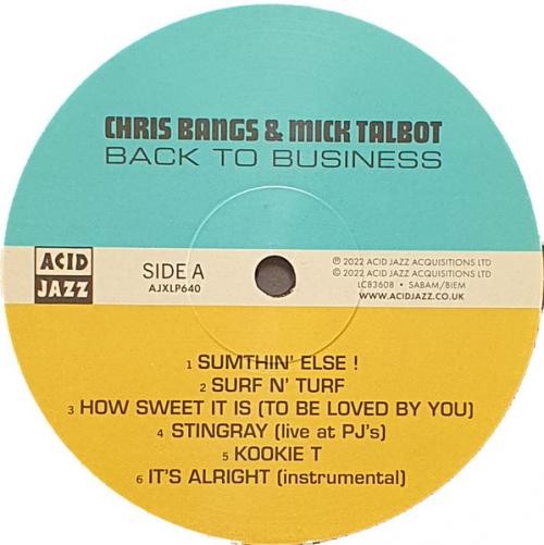 Виниловая пластинка Chris Bangs; Talbot, Mick - Back To Business (Black Vinyl LP)