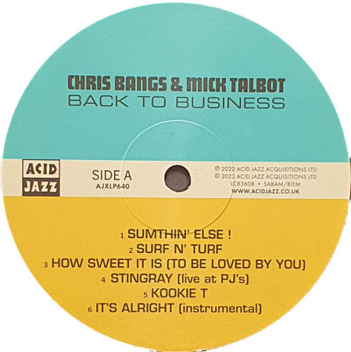 Виниловая пластинка Chris Bangs; Talbot, Mick - Back To Business (Black Vinyl LP)
