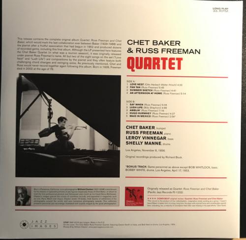 Виниловая пластинка Chet Baker; Freeman, Russ - Quartet (Limited Edition, Black Vinyl LP)