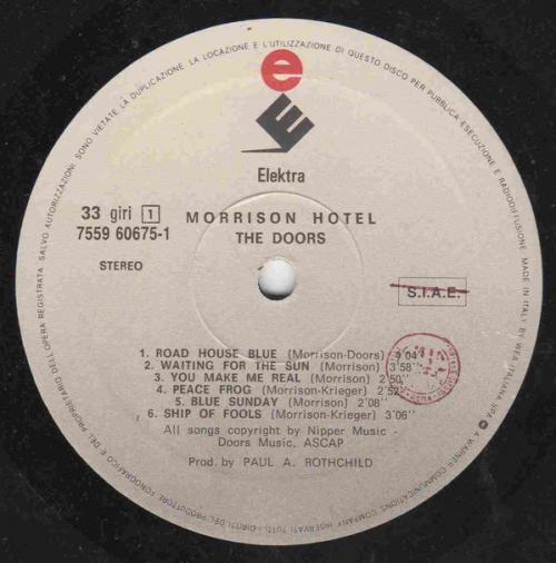 Виниловая пластинка WM The Doors Morrison Hotel (Stereo) (180 Gram/Gatefold)