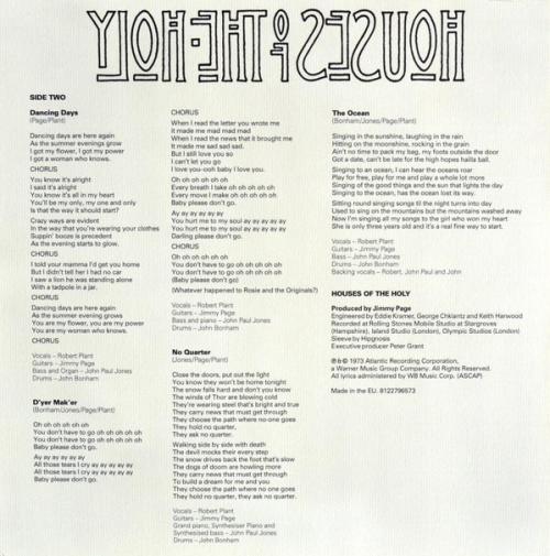 Виниловая пластинка WM Led Zeppelin Houses Of The Holy (Remastered/180 Gram/Gatefold)