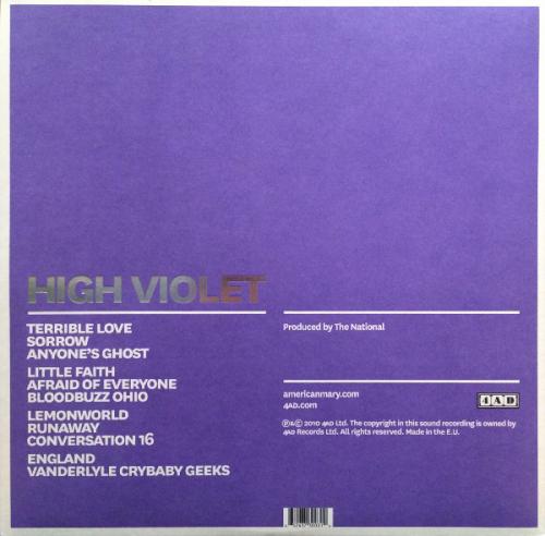 Виниловая пластинка The National - High Violet (Black Vinyl 2LP)